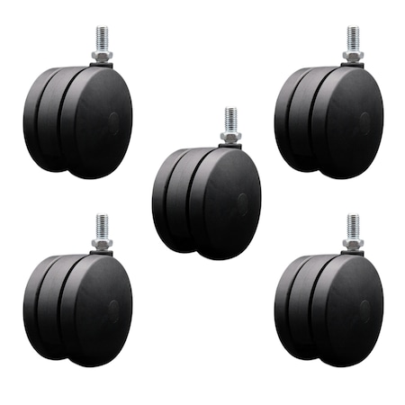 Service Caster 4'' Extra Large Heavy Duty Twin Wheel Caster 1/2 Threaded Stem, 5PK SCC-UHTS02S100-NYS-121310-5